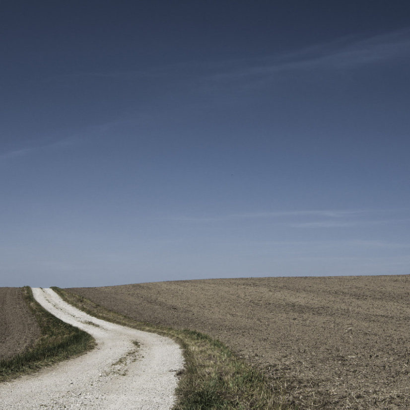 Cart track in Upperaustria leads to the sky.